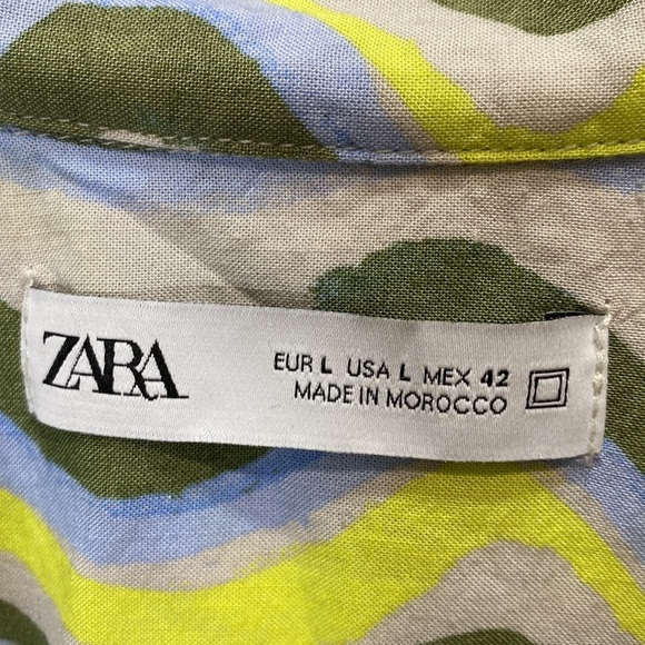 Zara electric eclectic shirt button up‎ shirt sleeve - Picture 3 of 9